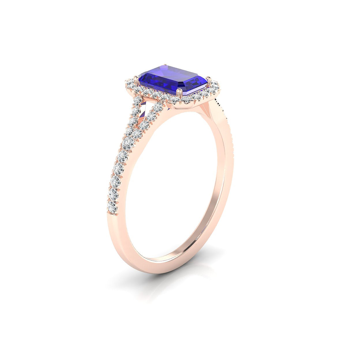 Dream | 18k Rose Gold 7 x 5 mm Emerald Tanzanite Ring