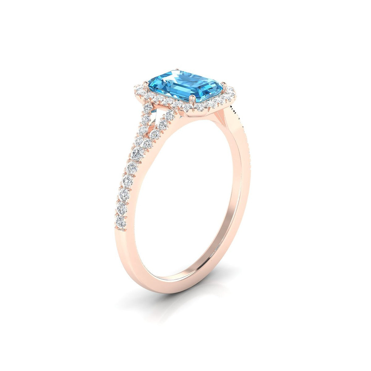 Dream | 18k Rose Gold 7 x 5 mm Emerald Topaz Ring