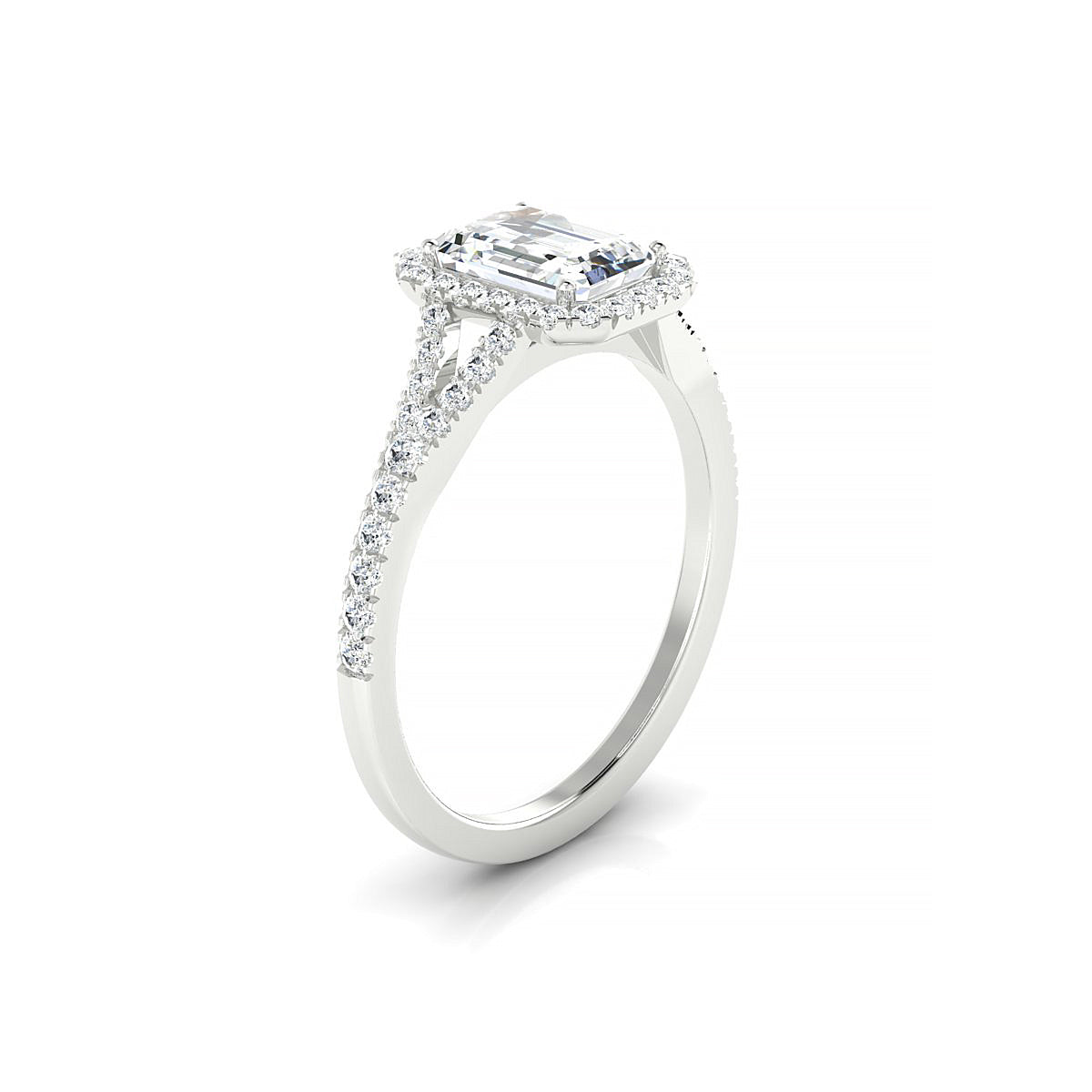 Dream | 18k White Gold 7 x 5 mm Emerald Diamond Ring