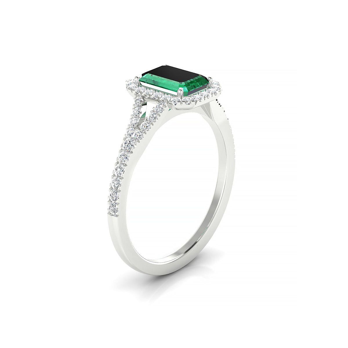 Dream | 18k White Gold 7 x 5 mm Emerald Emerald Ring