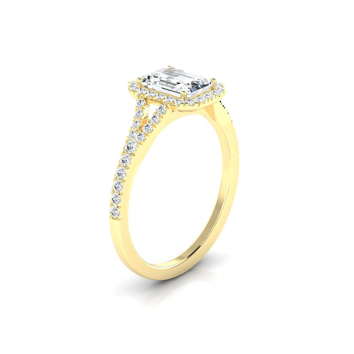 Dream | 18k Yellow Gold 7 x 5 mm Emerald Diamond Ring