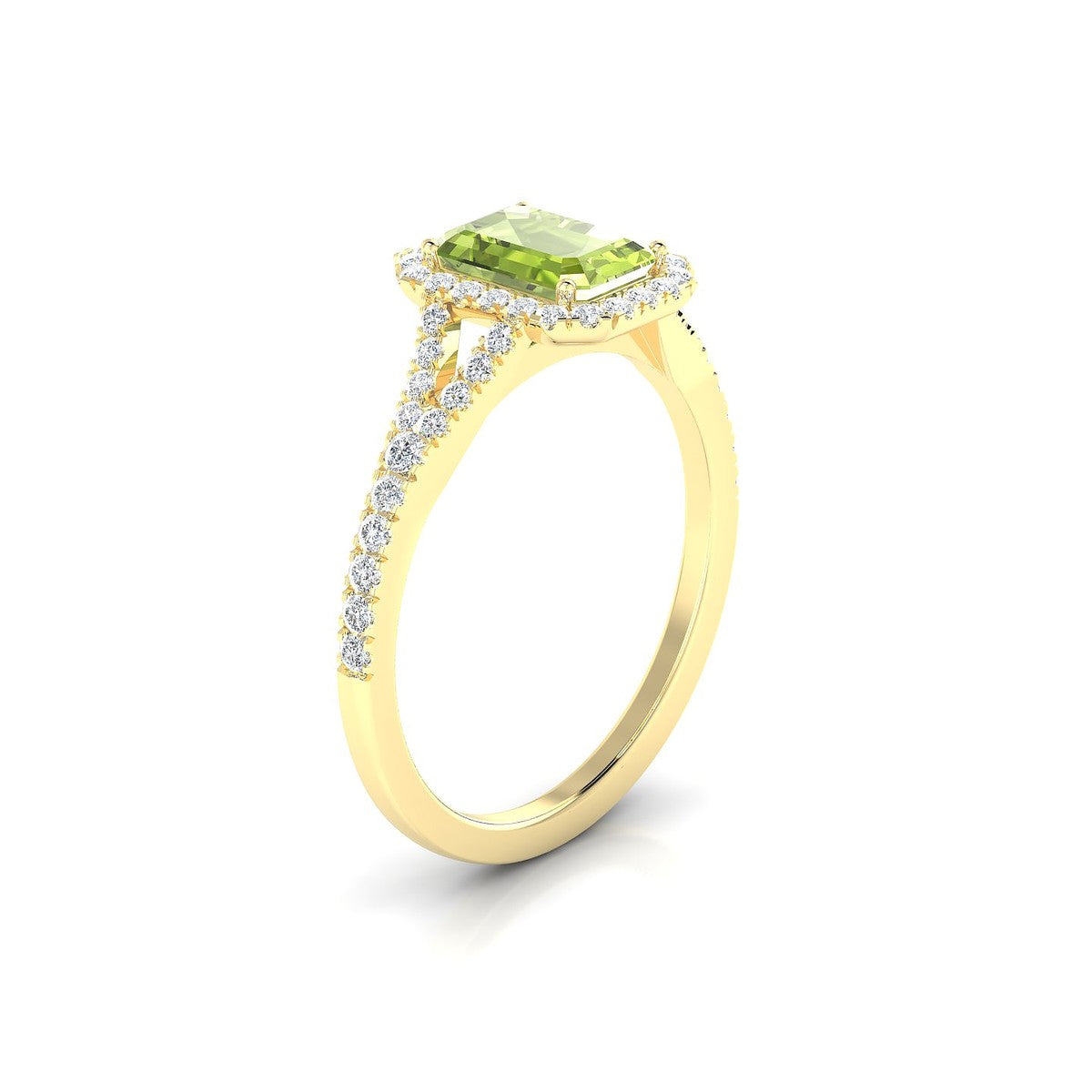 Dream | 18k Yellow Gold 7 x 5 mm Emerald Peridot Ring