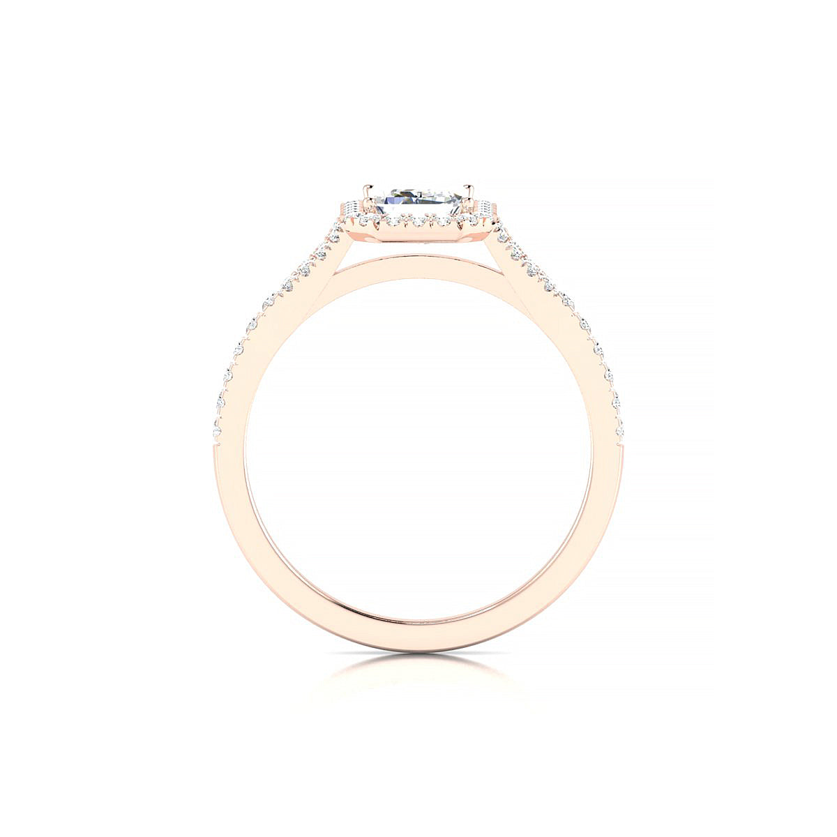 Dream | 18k Rose Gold 7 x 5 mm Emerald Diamond Ring