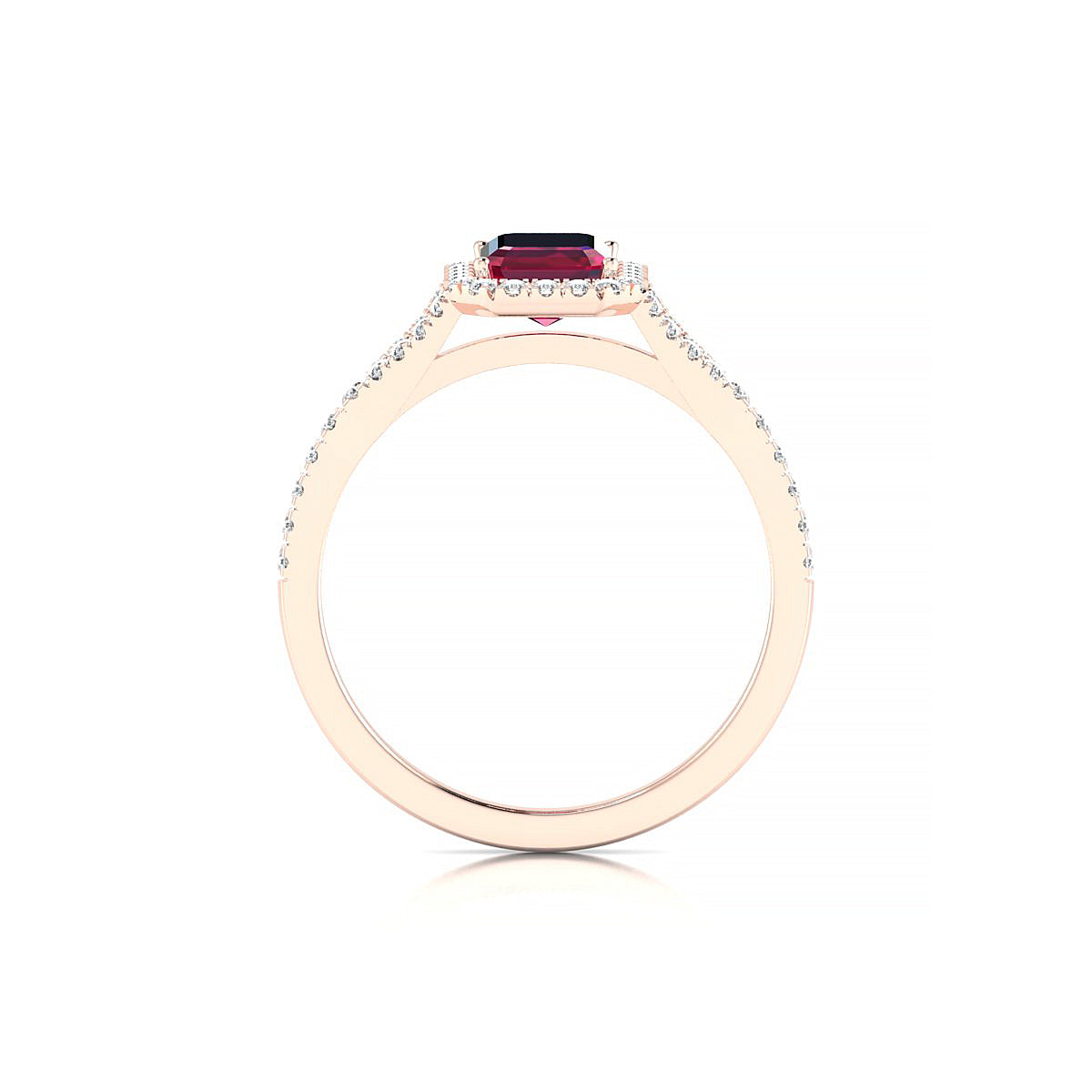 Dream | 18k Rose Gold 7 x 5 mm Emerald Ruby Ring