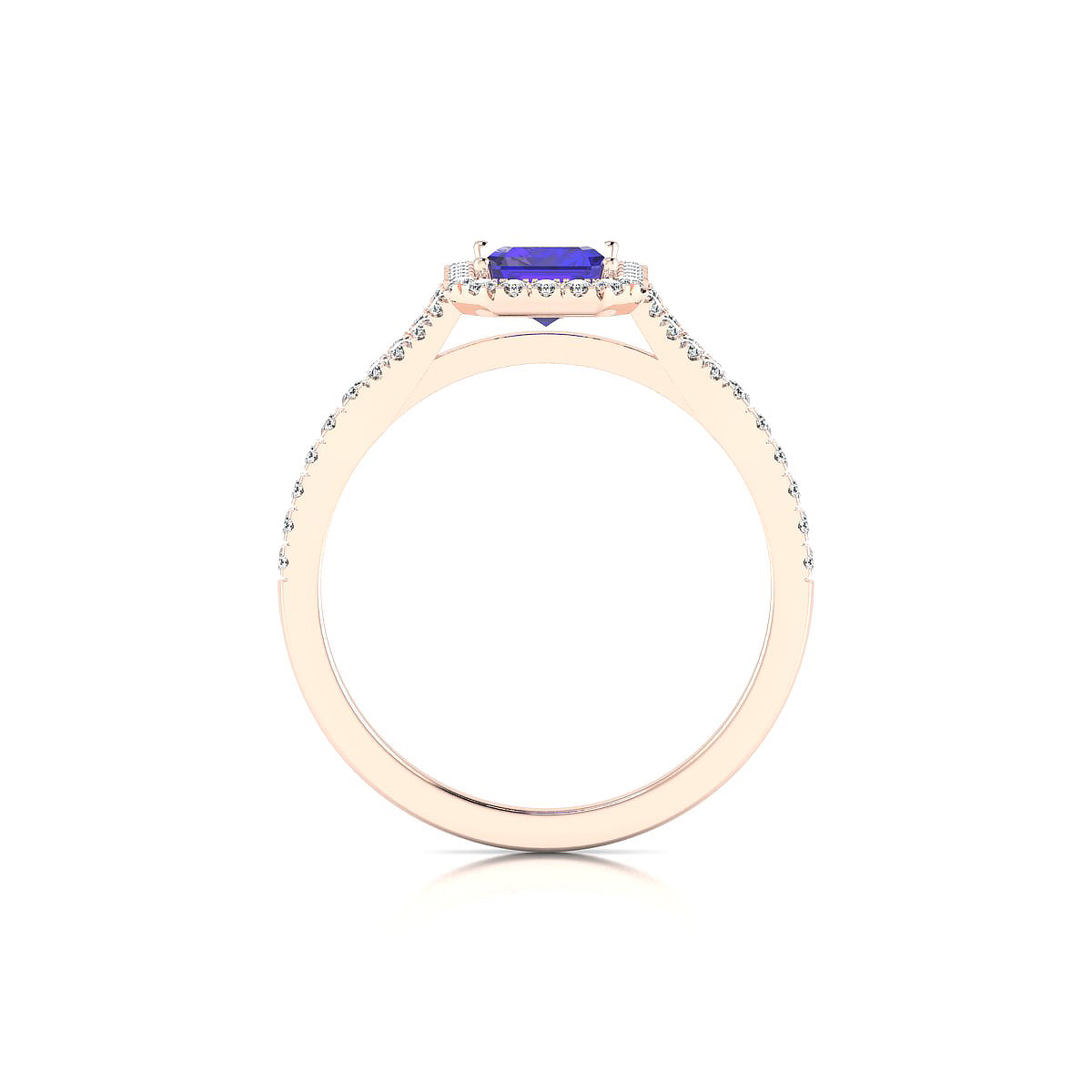 Dream | 18k Rose Gold 7 x 5 mm Emerald Tanzanite Ring