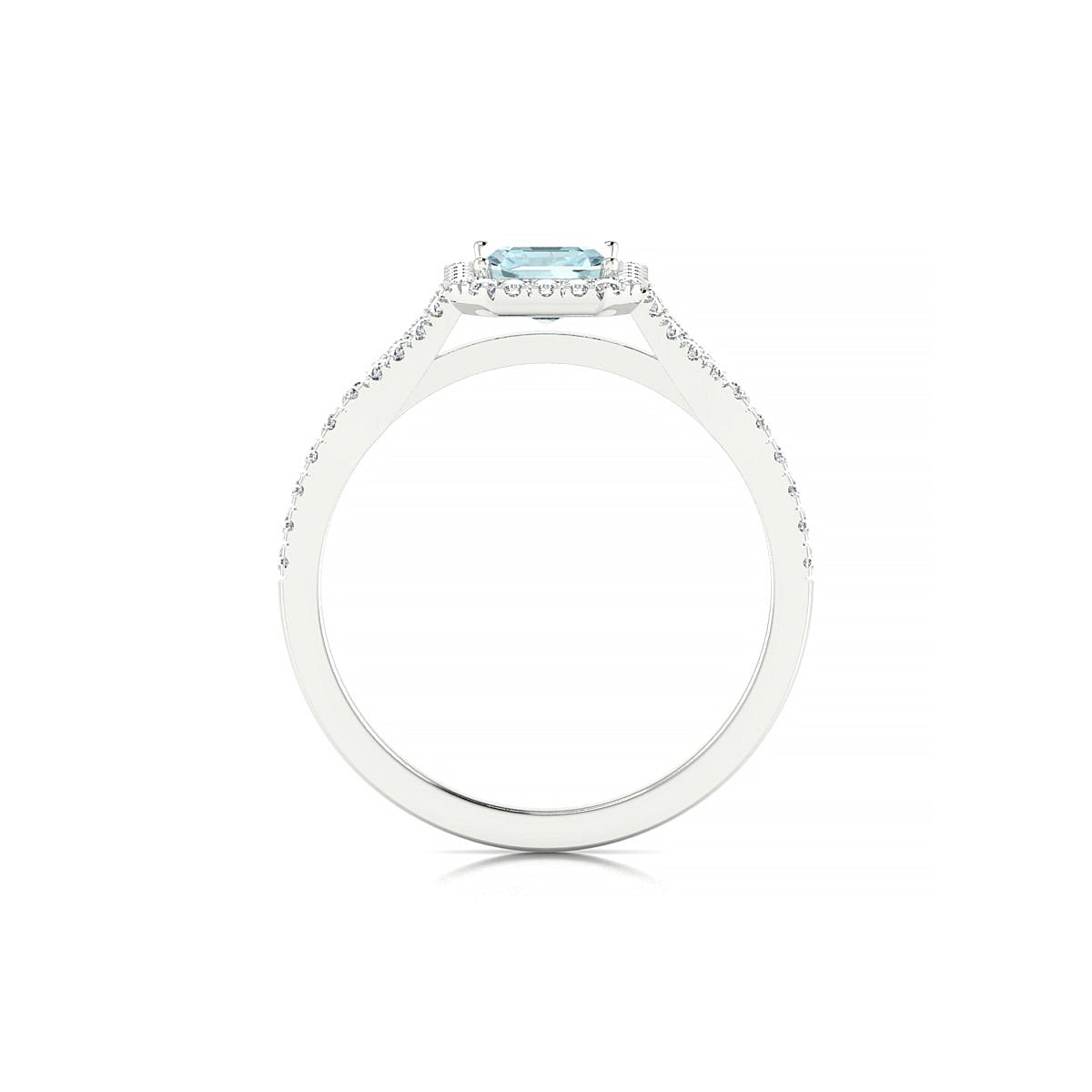 Dream | 18k White Gold 7 x 5 mm Emerald Aquamarine Ring