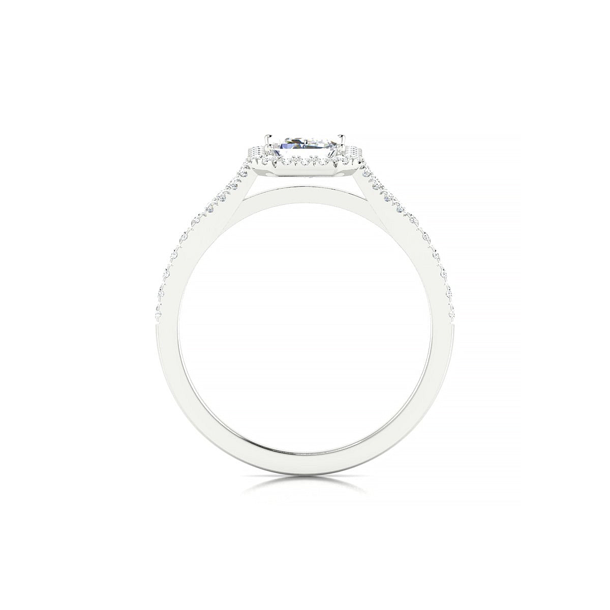Dream | 18k White Gold 7 x 5 mm Emerald Diamond Ring