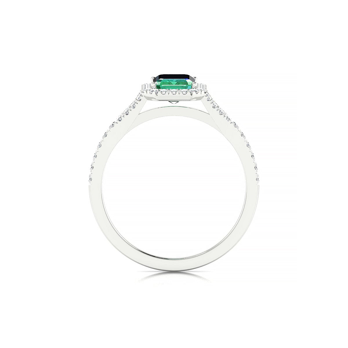 Dream | 18k White Gold 7 x 5 mm Emerald Emerald Ring