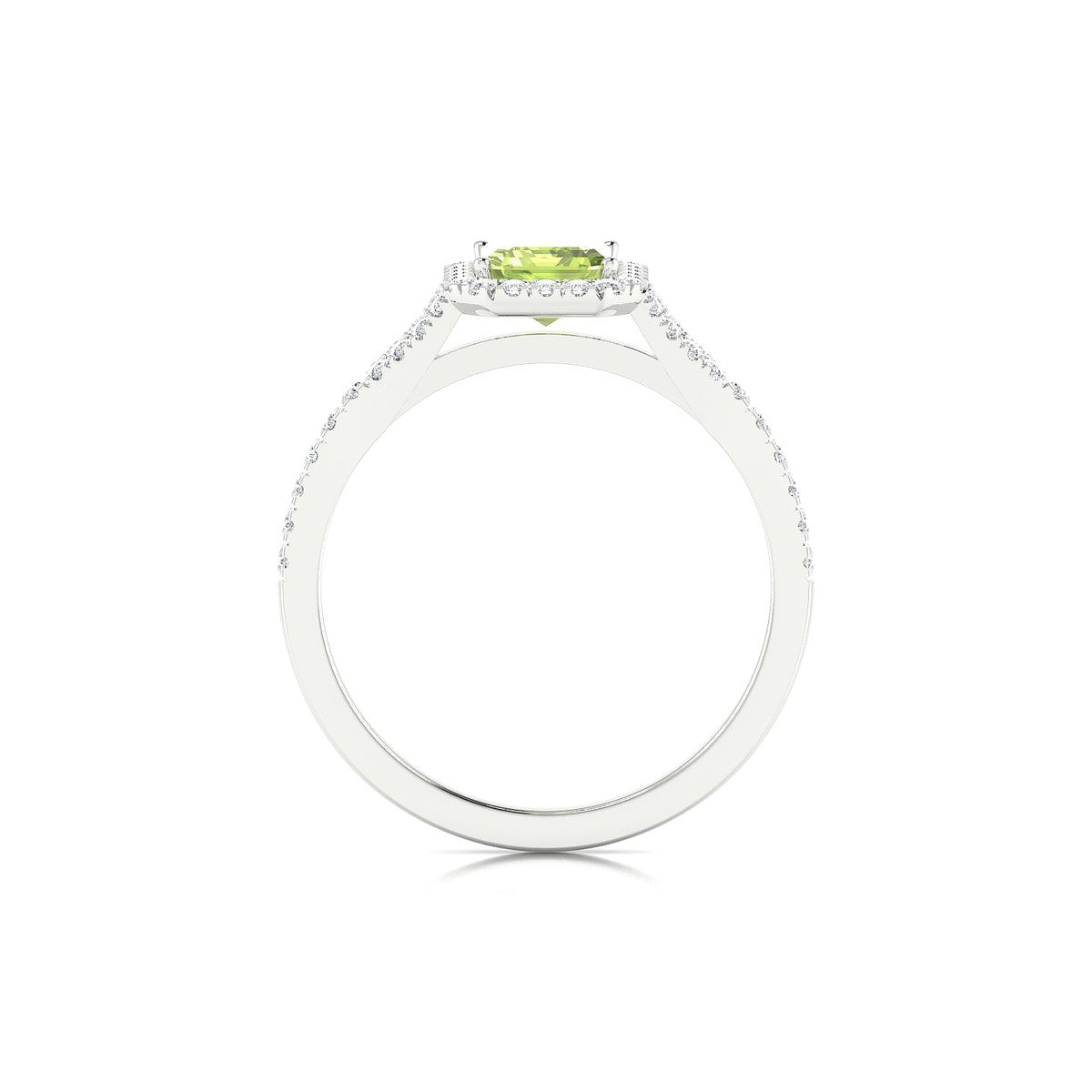 Dream | 18k White Gold 7 x 5 mm Emerald Peridot Ring