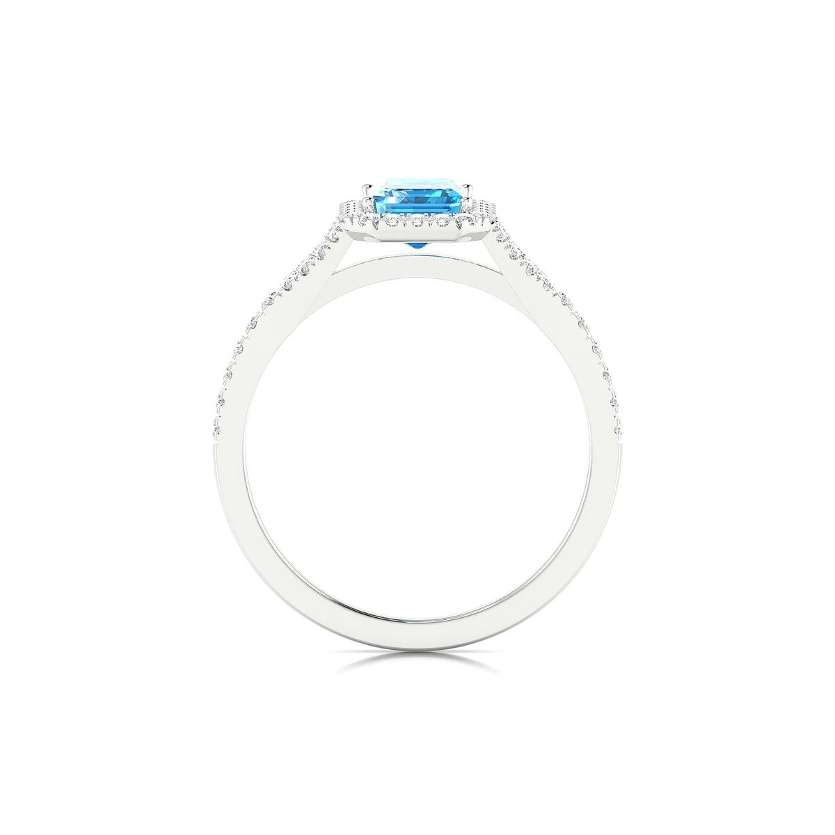 Dream | 18k White Gold 7 x 5 mm Emerald Topaz Ring