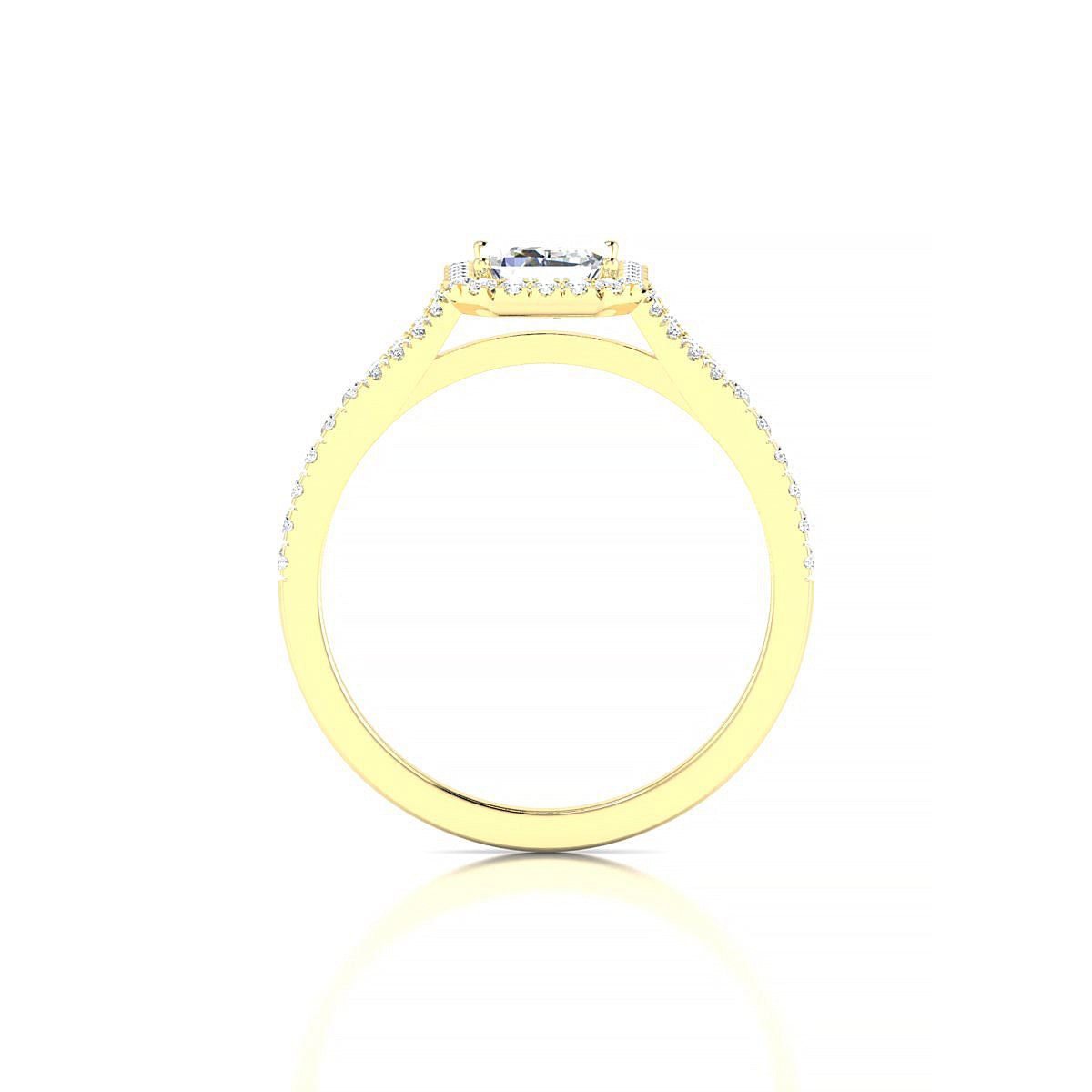 Dream | 18k Yellow Gold 7 x 5 mm Emerald Diamond Ring