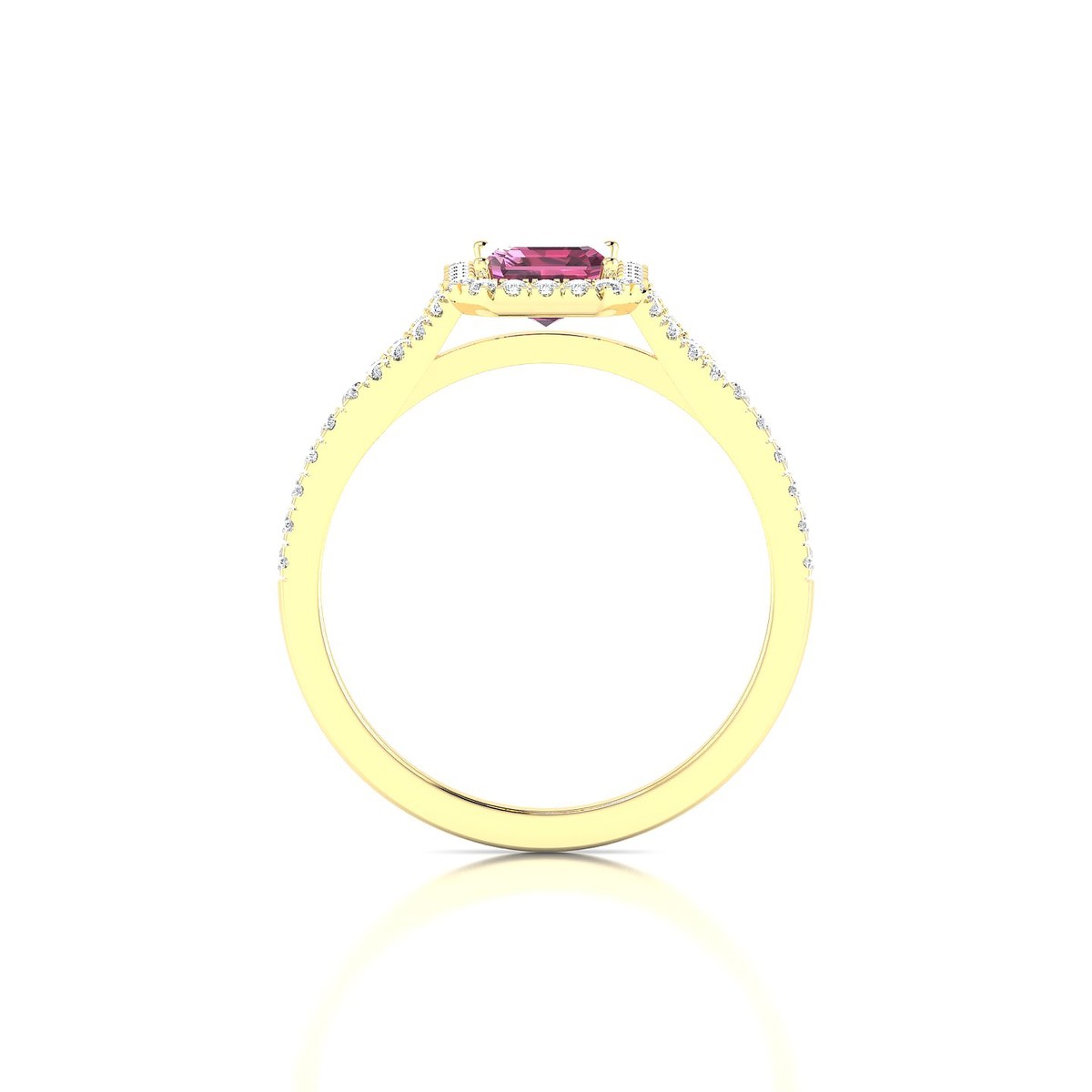 Dream | 18k Yellow Gold 7 x 5 mm Emerald Rhodolite Ring