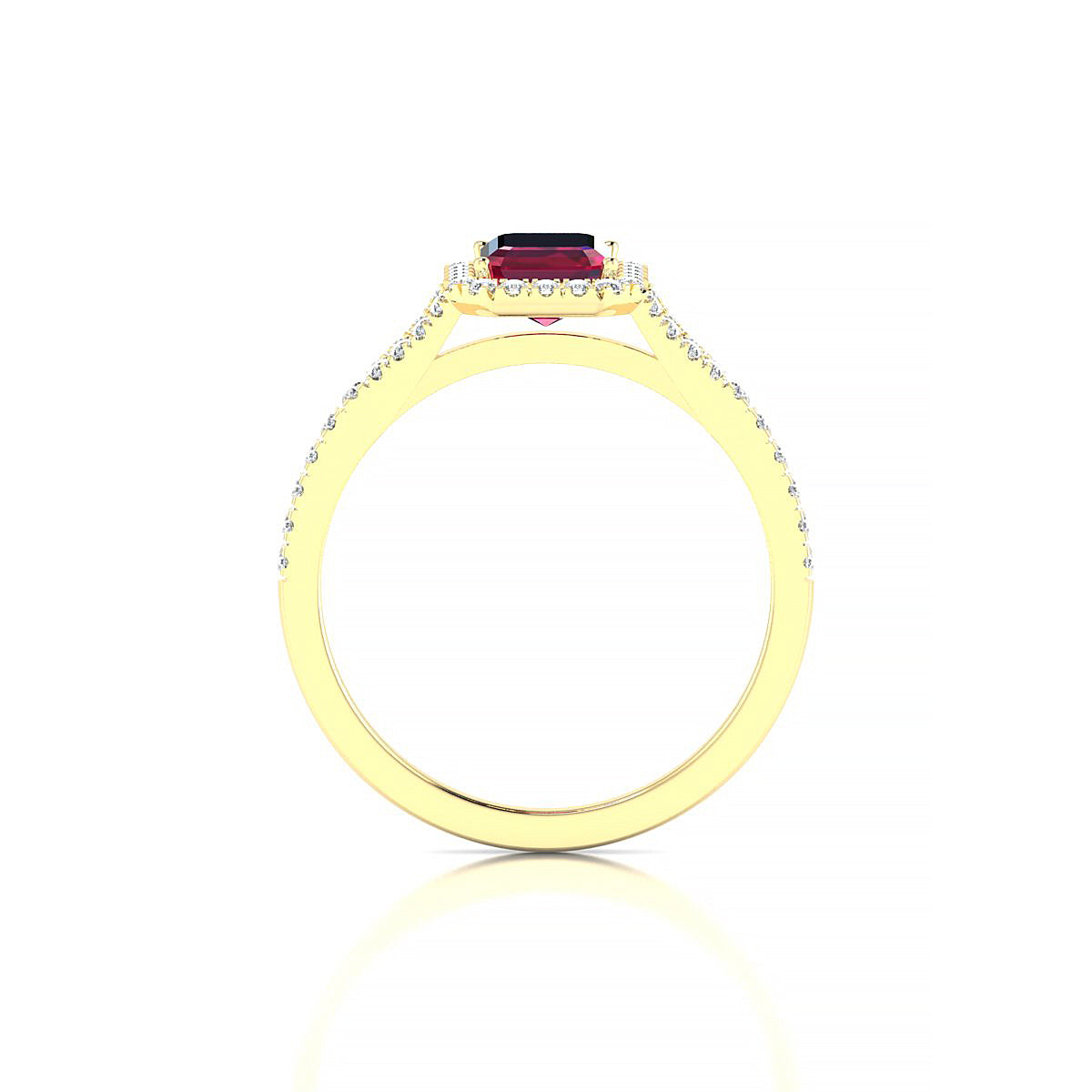 Dream | 18k Yellow Gold 7 x 5 mm Emerald Ruby Ring