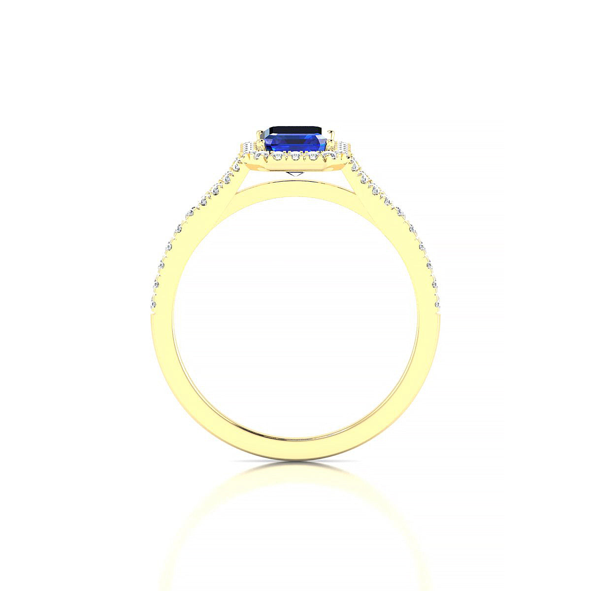 Dream | 18k Yellow Gold 7 x 5 mm Emerald Sapphire Ring