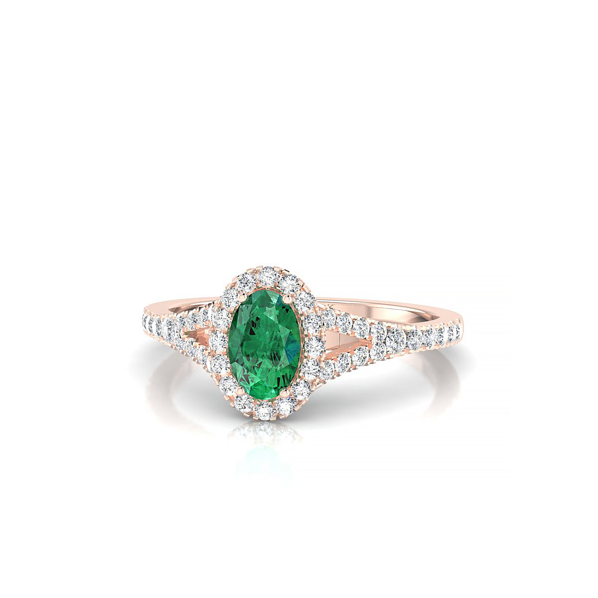 Dream | 18k Rose Gold 6 x 4 mm Oval Emerald Ring