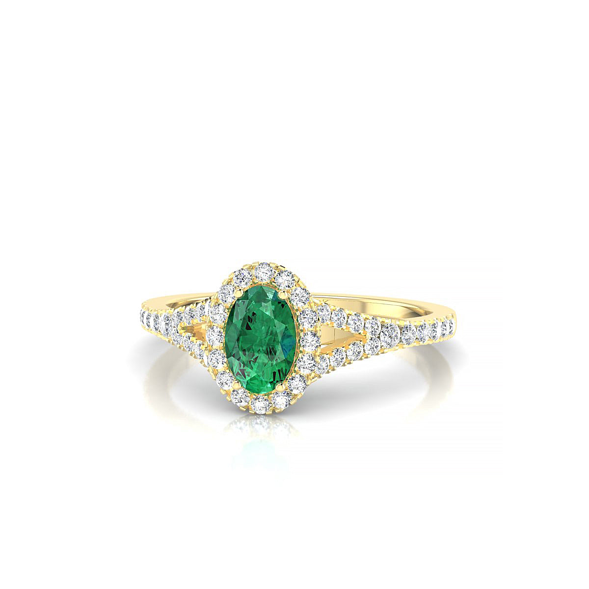 Dream | 18k Yellow Gold 6 x 4 mm Oval Emerald Ring