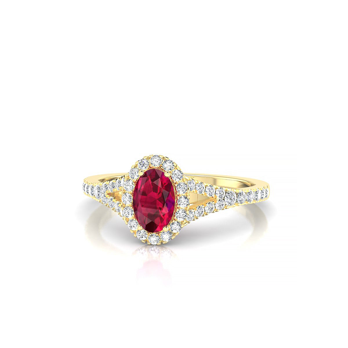Dream | 18k Yellow Gold 6 x 4 mm Oval Ruby Ring