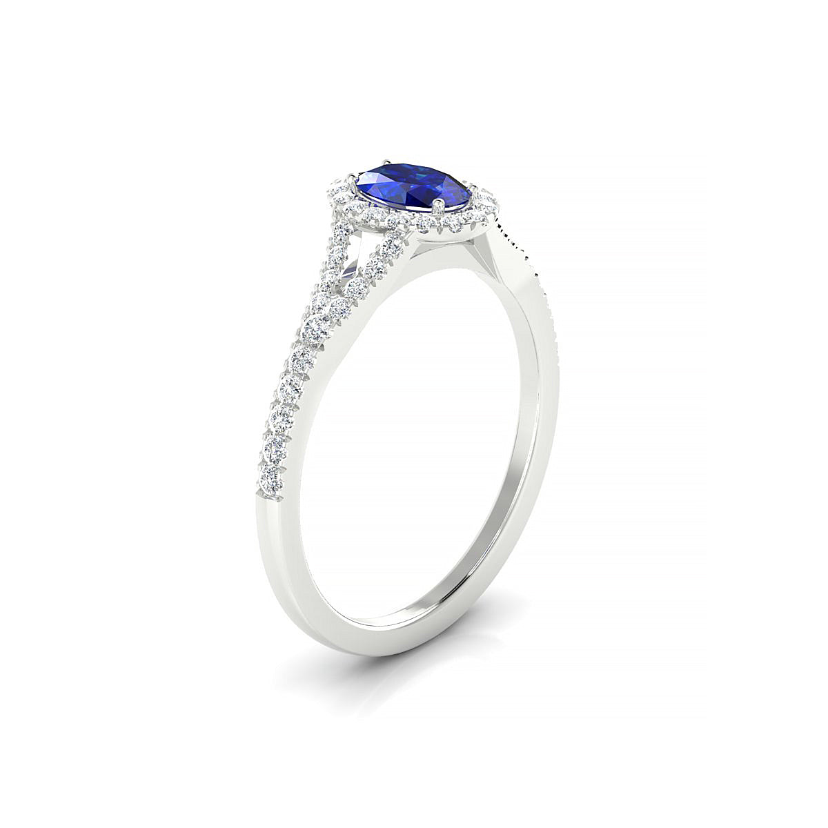 Dream | 18k White Gold 6 x 4 mm Oval Sapphire Ring