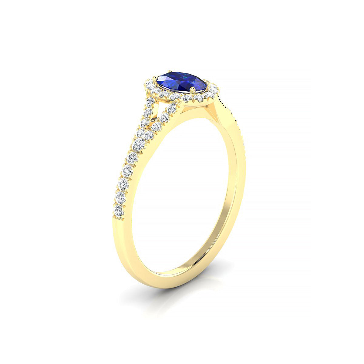 Dream | 18k Yellow Gold 6 x 4 mm Oval Sapphire Ring