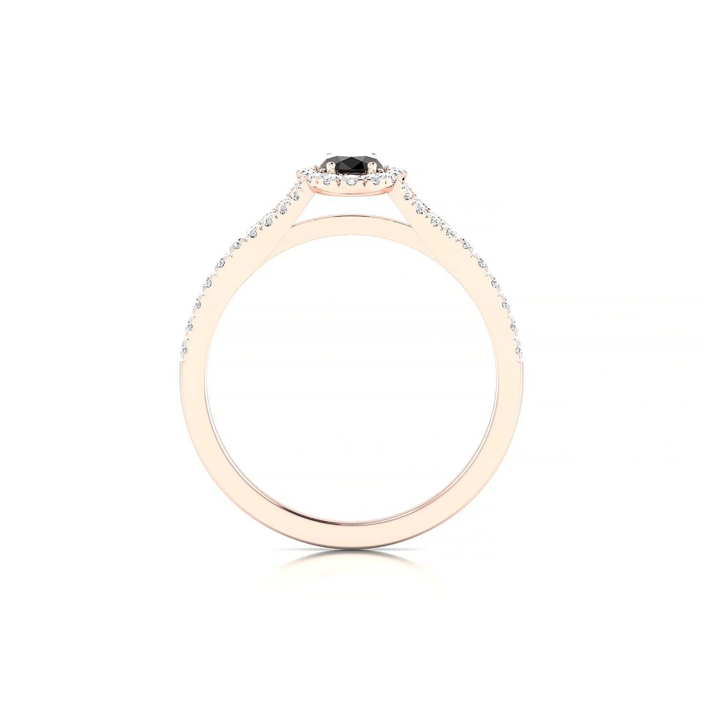 Dream | 18k Rose Gold 6 x 4 mm Oval Black Diamond Ring