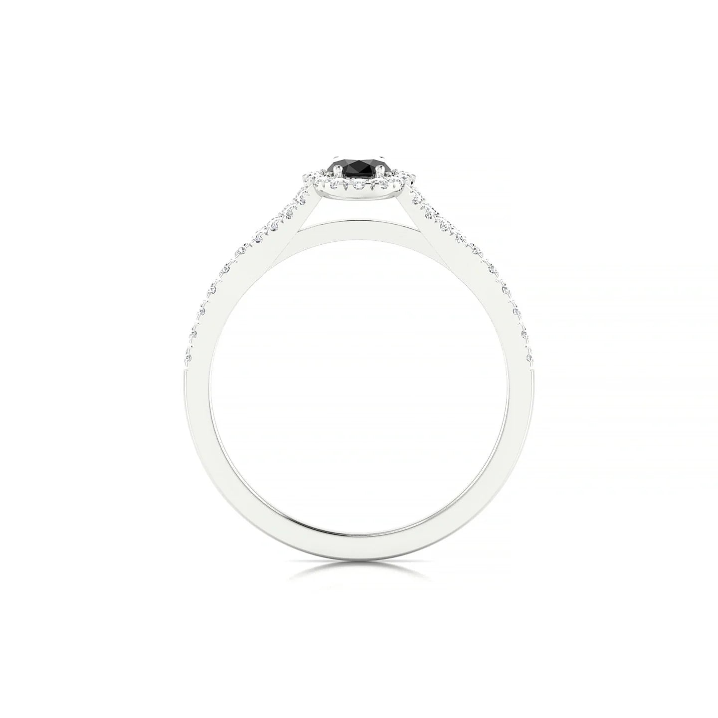 Dream | 18k White Gold 6 x 4 mm Oval Black Diamond Ring