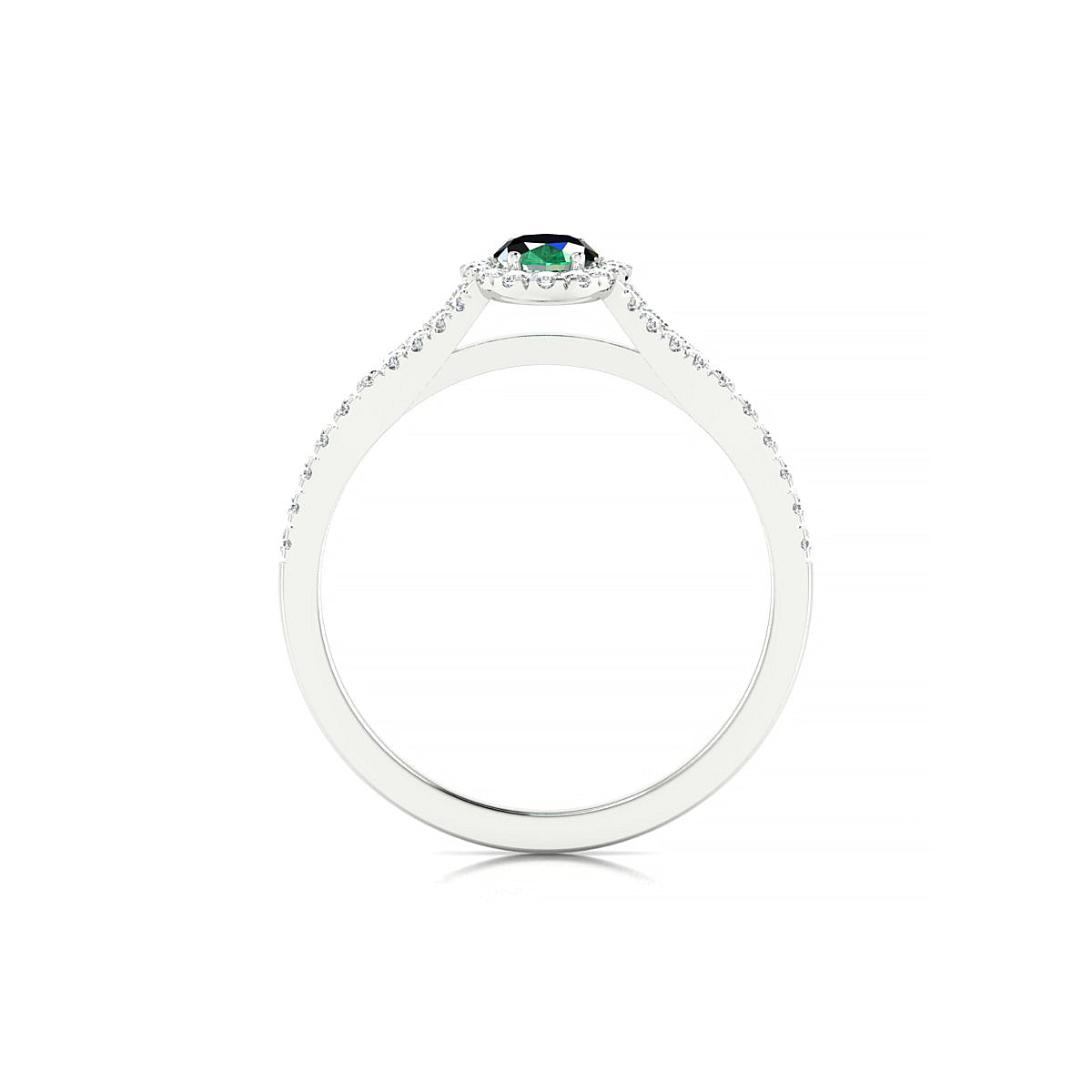 Dream | 18k White Gold 6 x 4 mm Oval Emerald Ring