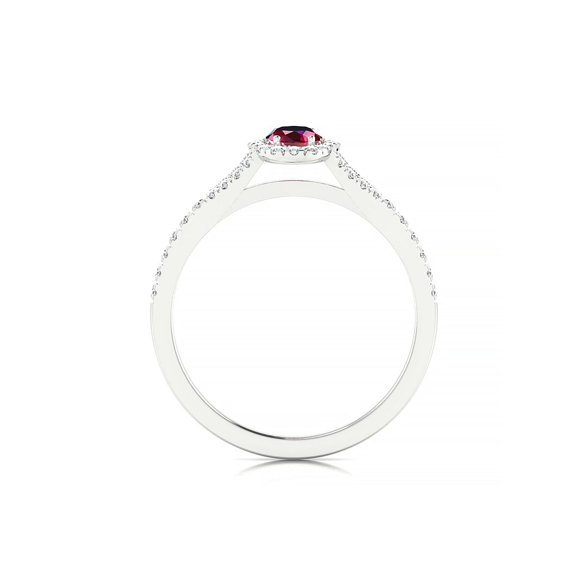 Dream | 18k White Gold 6 x 4 mm Oval Ruby Ring