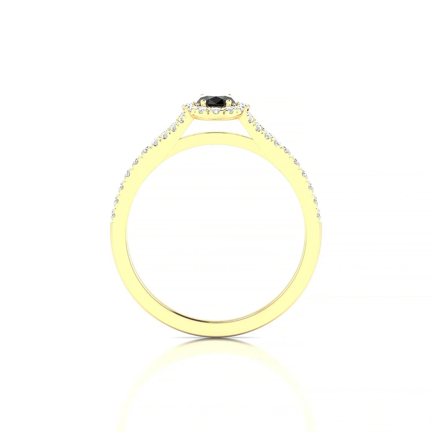 Dream | 18k Yellow Gold 6 x 4 mm Oval Black Diamond Ring