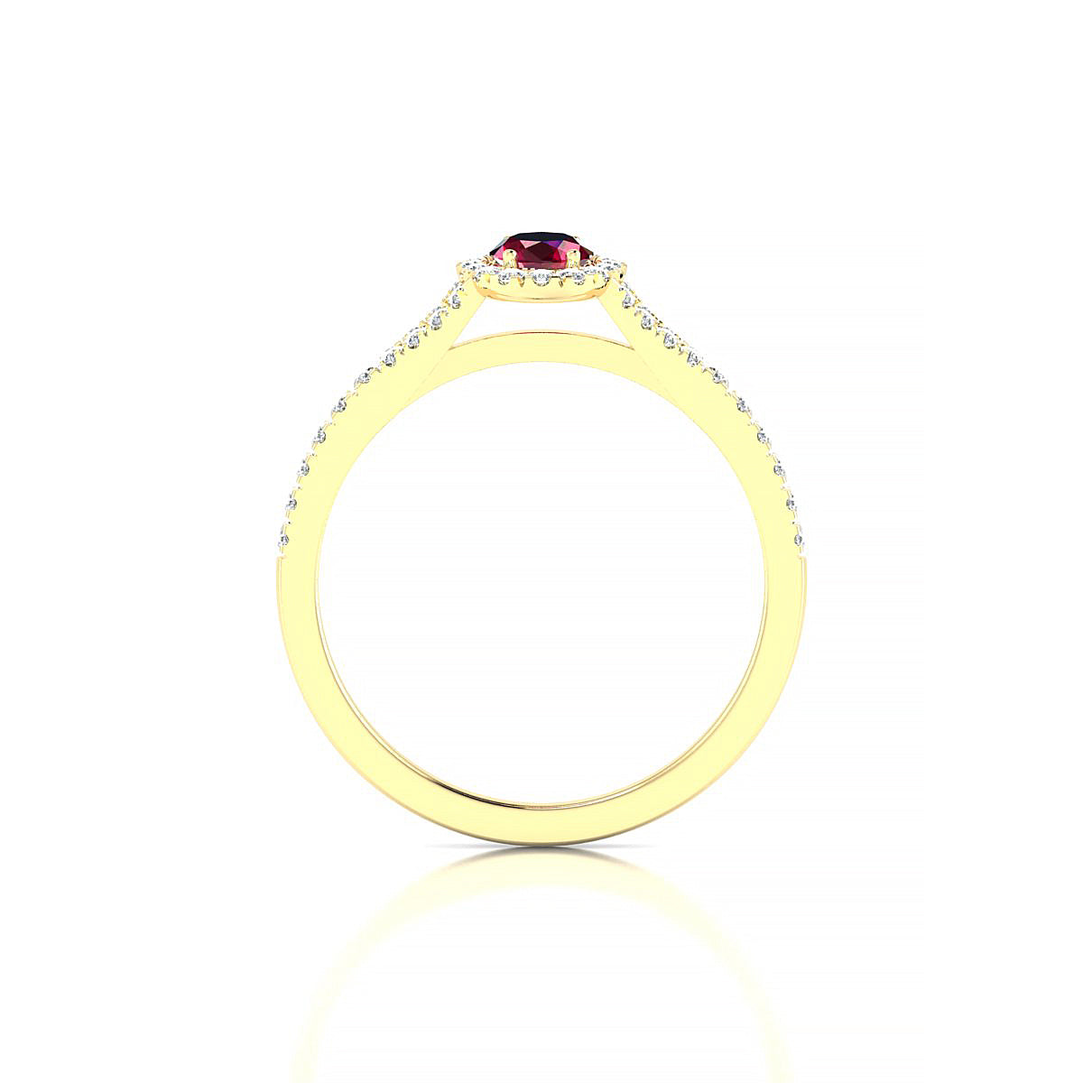Dream | 18k Yellow Gold 6 x 4 mm Oval Ruby Ring