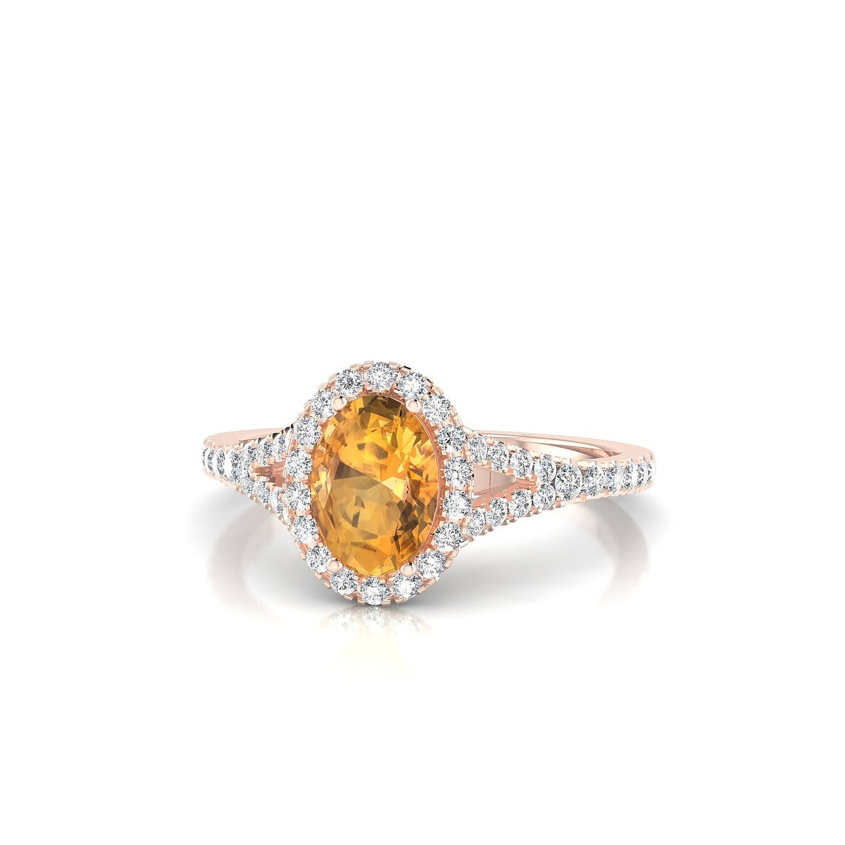 Dream | 18k Rose Gold 7 x 5 mm Oval Citrine Ring