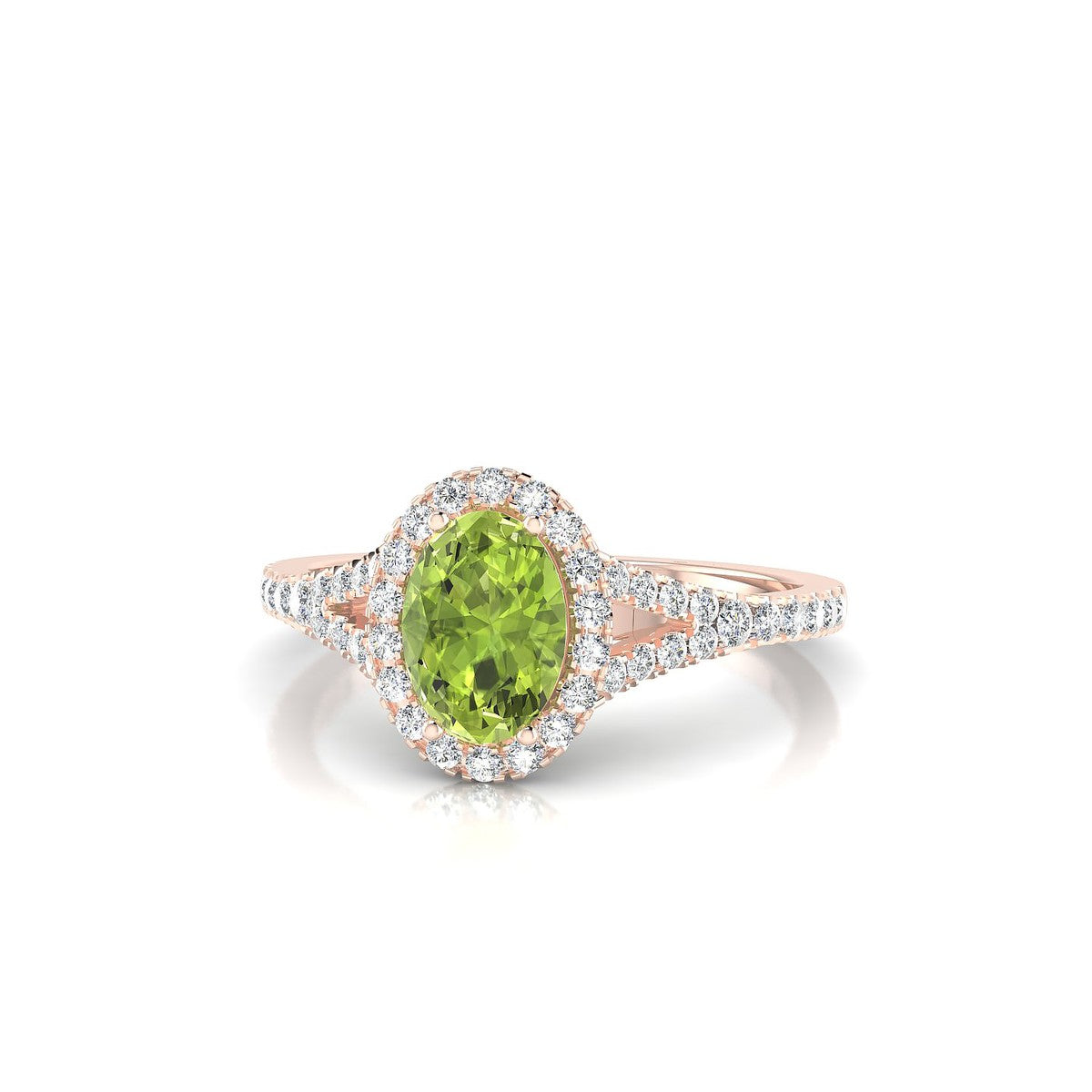 Dream | 18k Rose Gold 7 x 5 mm Oval Peridot Ring