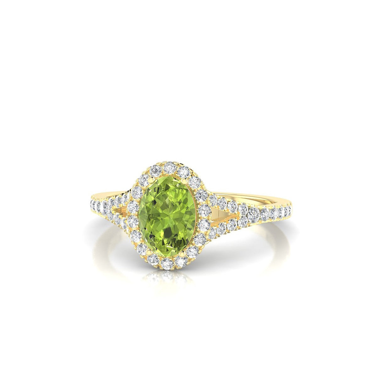 Dream | 18k Yellow Gold 7 x 5 mm Oval Peridot Ring