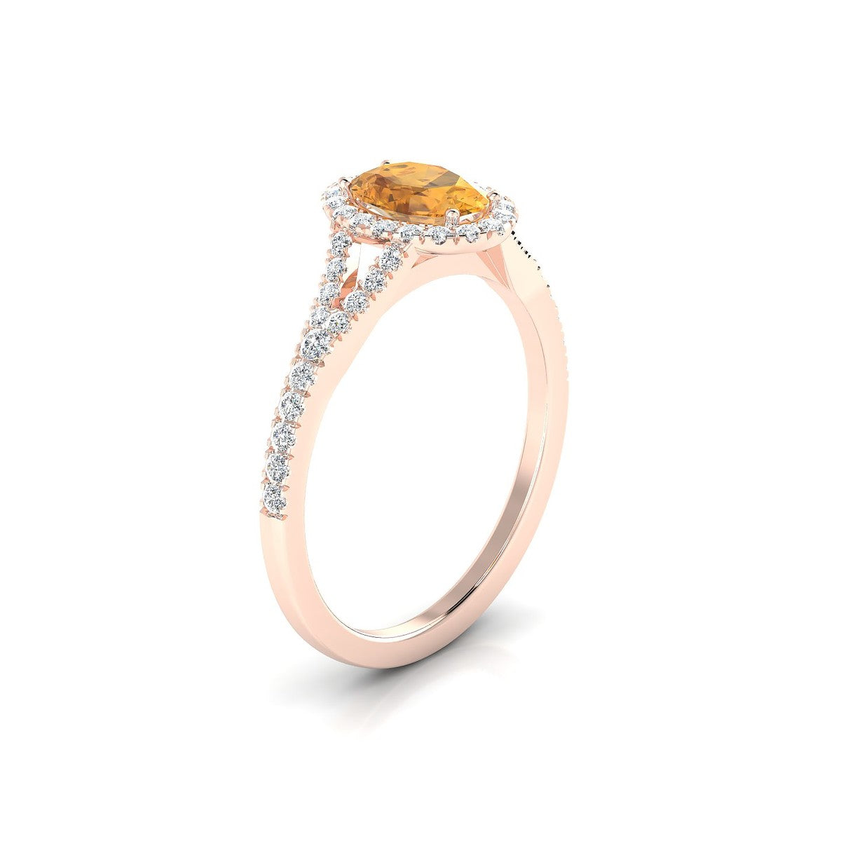 Dream | 18k Rose Gold 7 x 5 mm Oval Citrine Ring