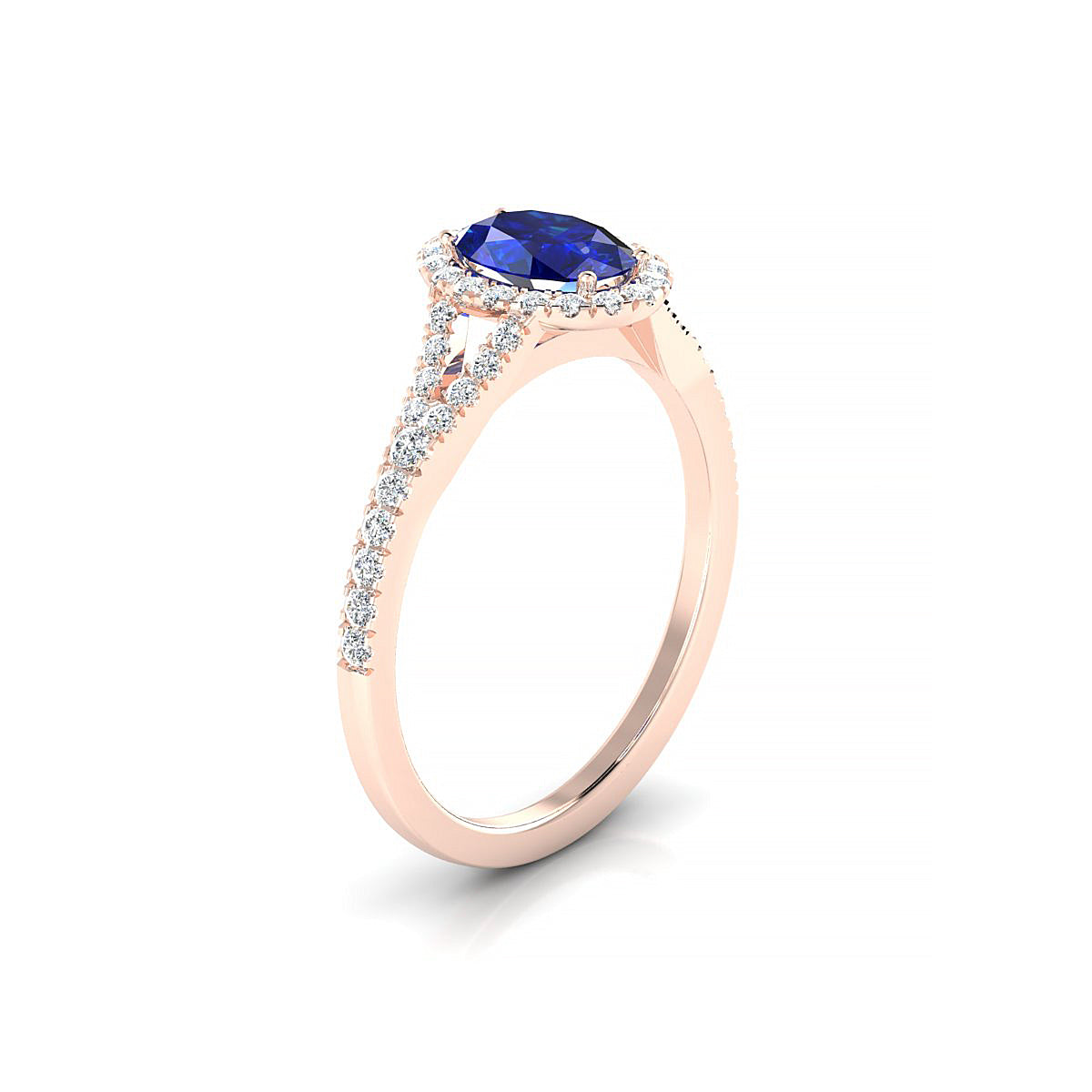 Dream | 18k Rose Gold 7 x 5 mm Oval Sapphire Ring
