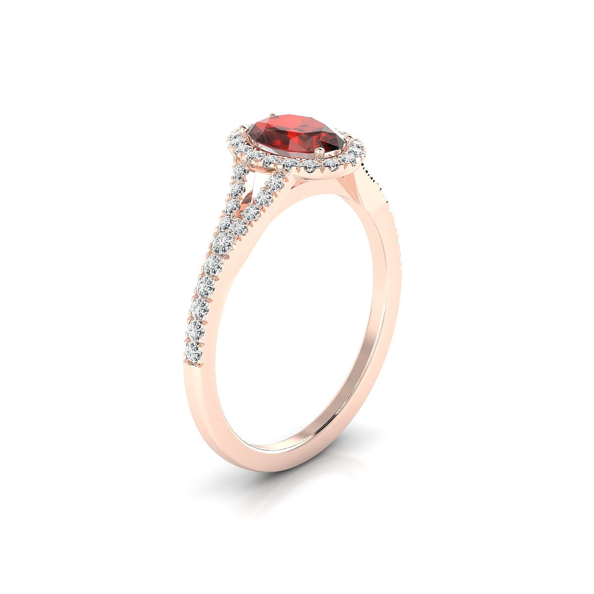 Dream | 18k Rose Gold 7 x 5 mm Oval Garnet Ring