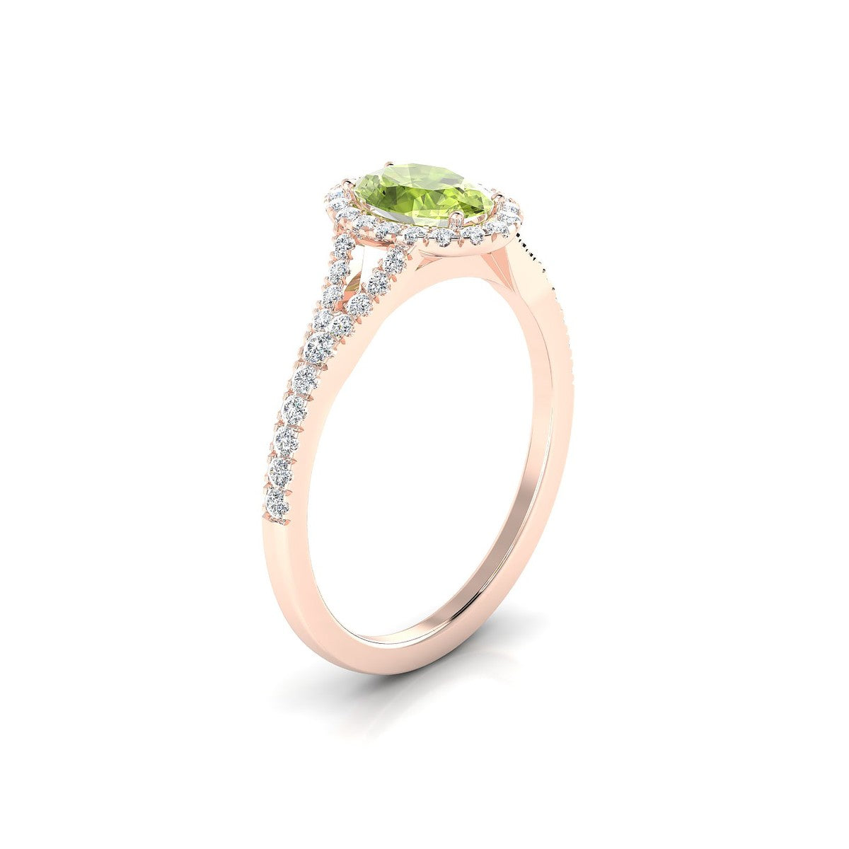 Dream | 18k Rose Gold 7 x 5 mm Oval Peridot Ring