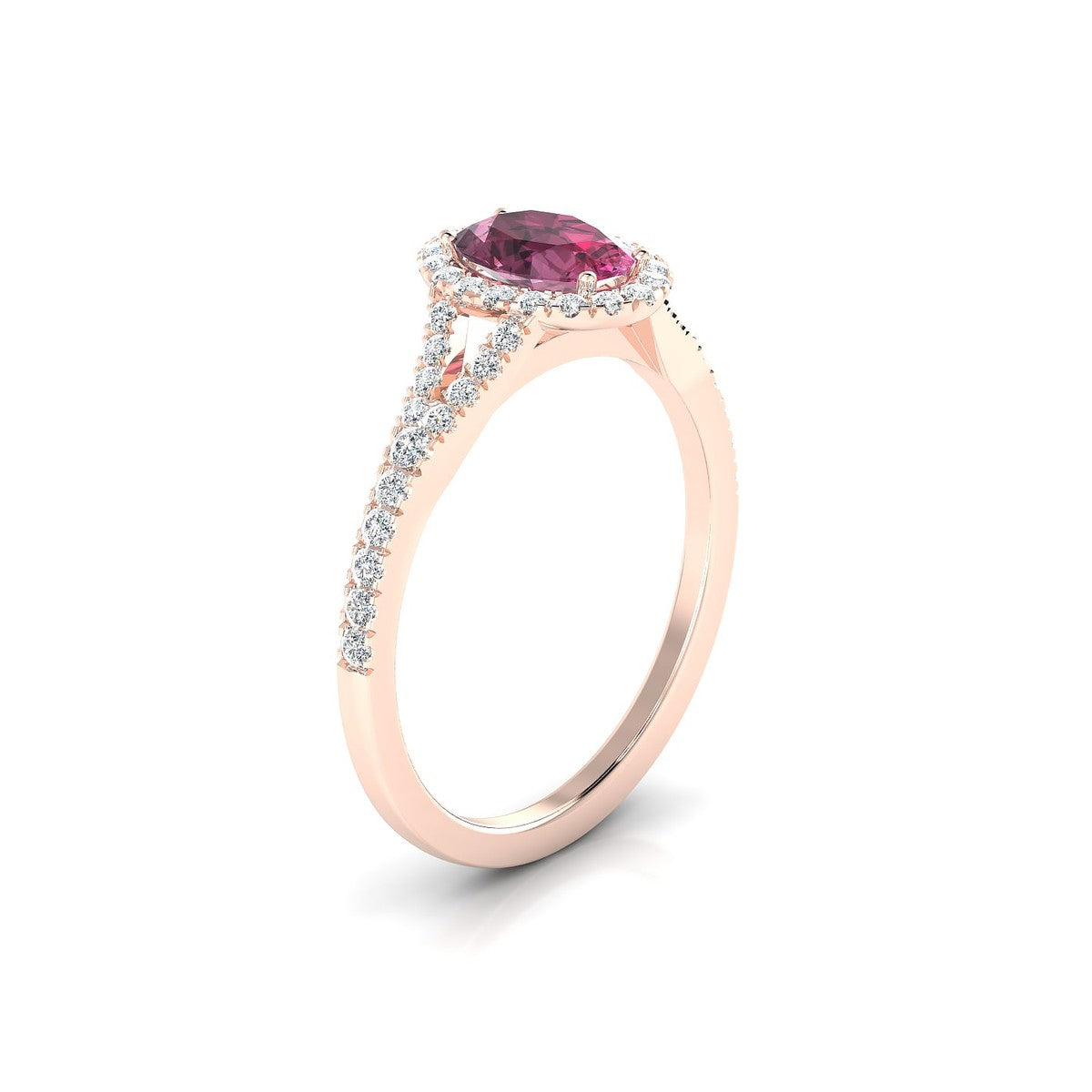 Dream | 18k Rose Gold 7 x 5 mm Oval Rhodolite Ring
