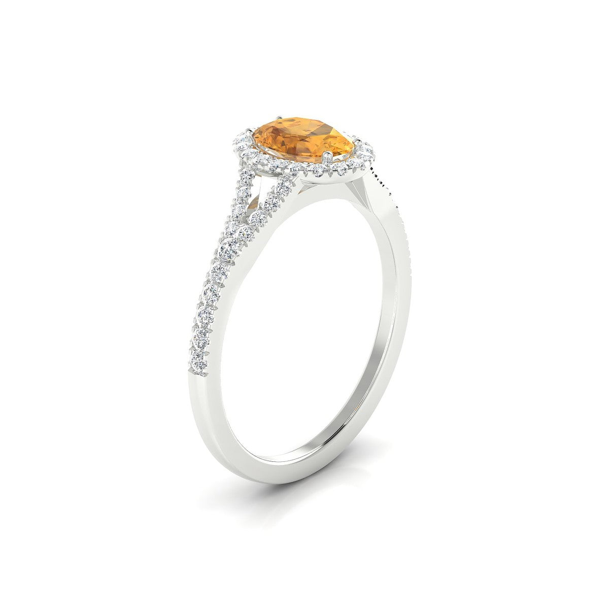Dream | 18k White Gold 7 x 5 mm Oval Citrine Ring