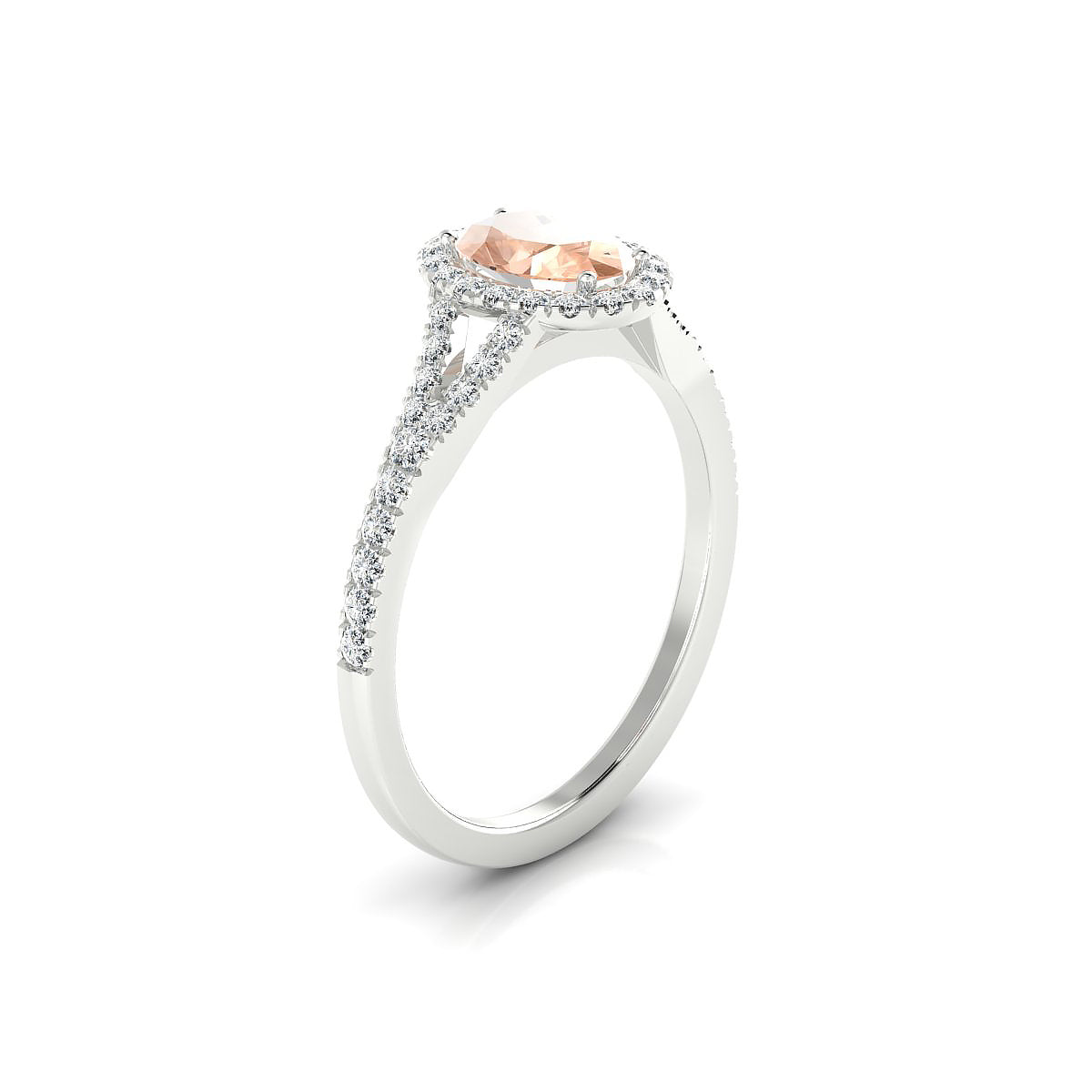 Dream | 18k White Gold 7 x 5 mm Oval Morganite Ring