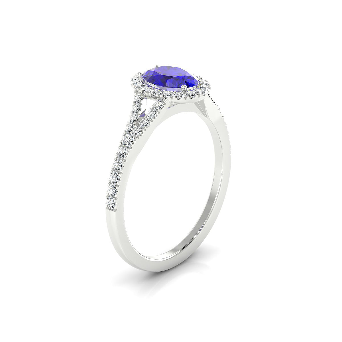 Dream | 18k White Gold 7 x 5 mm Oval Tanzanite Ring