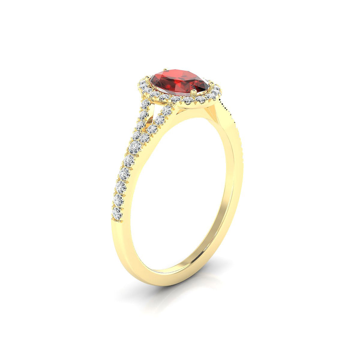 Dream | 18k Yellow Gold 7 x 5 mm Oval Garnet Ring