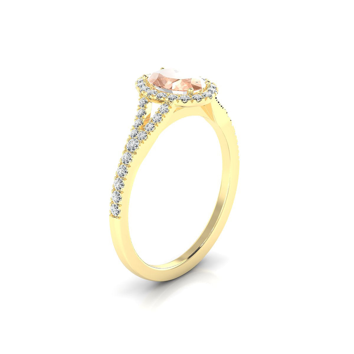 Dream | 18k Yellow Gold 7 x 5 mm Oval Morganite Ring
