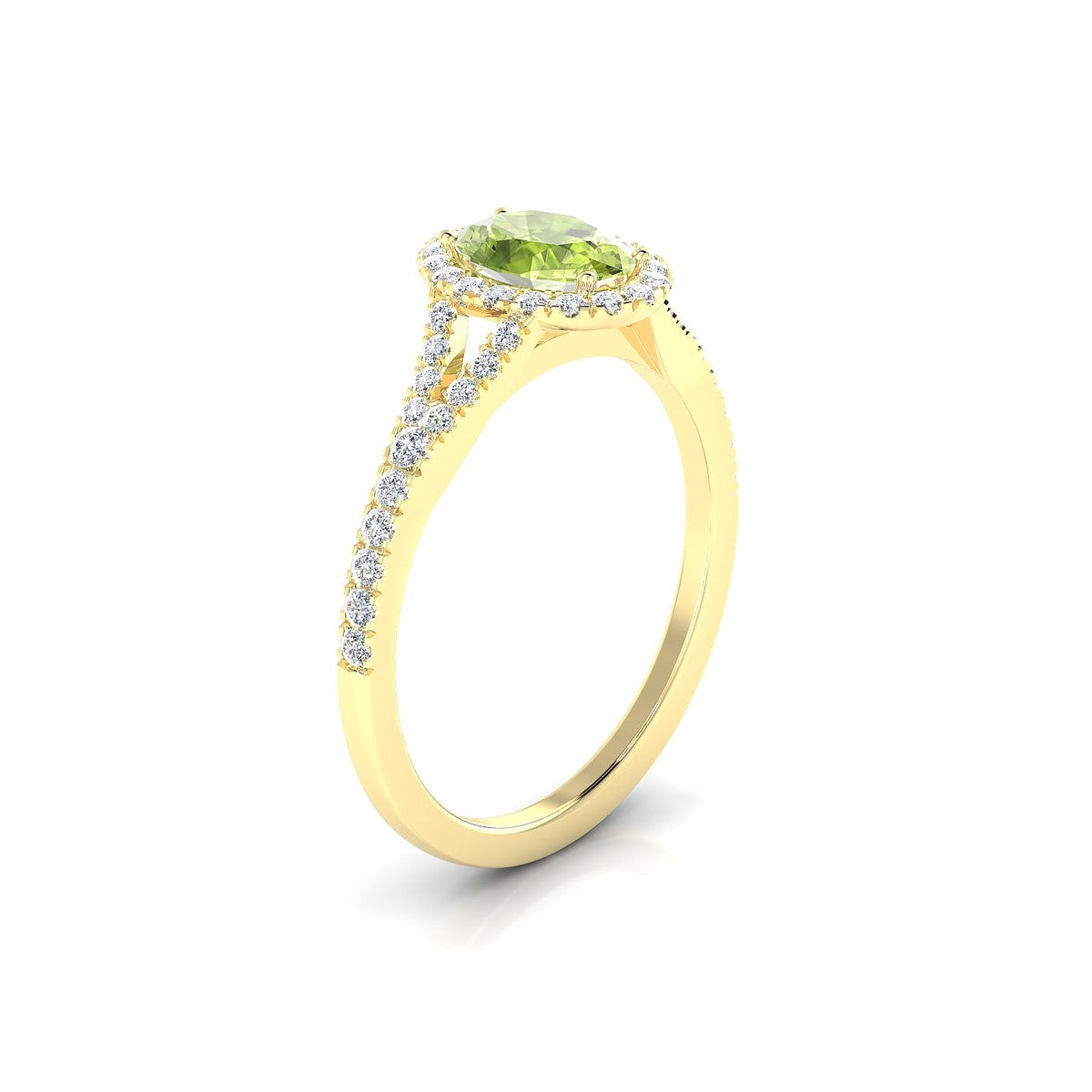 Dream | 18k Yellow Gold 7 x 5 mm Oval Peridot Ring
