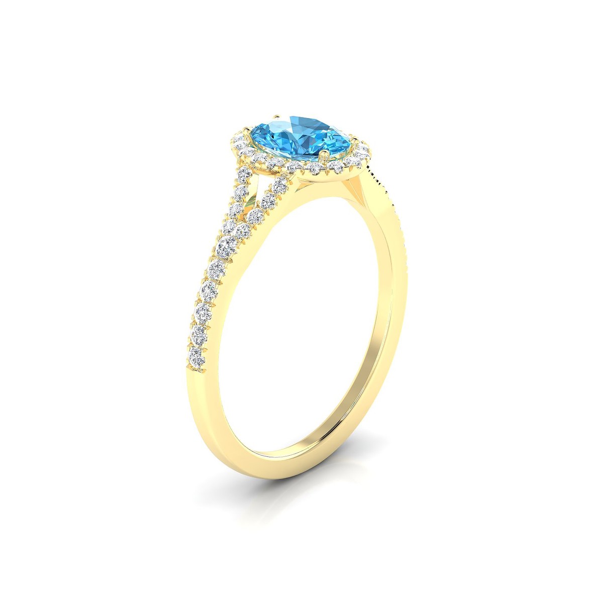 Dream | 18k Yellow Gold 7 x 5 mm Oval Topaz Ring