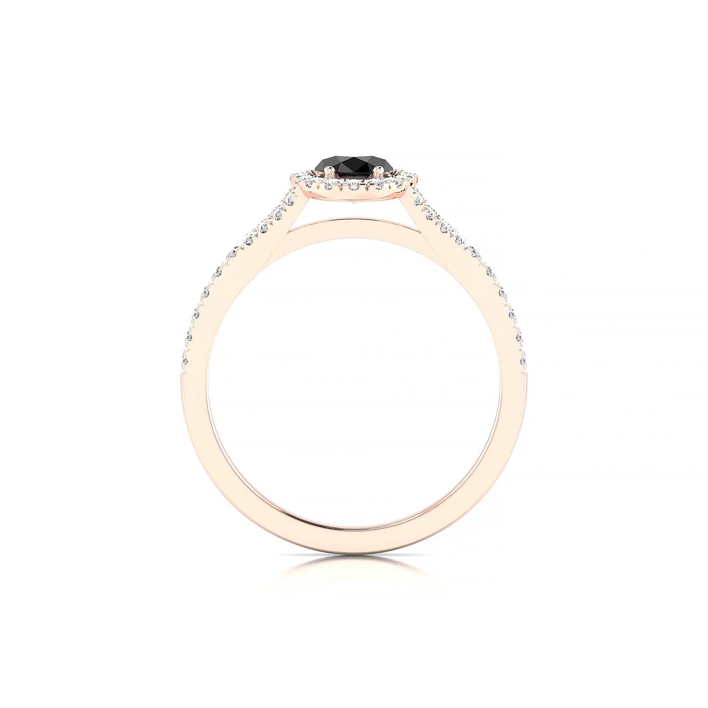 Dream | 18k Rose Gold 7 x 5 mm Oval Black Diamond Ring