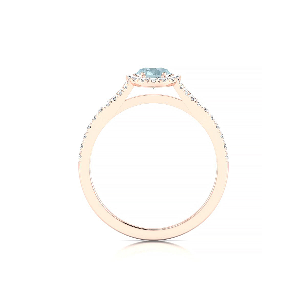 Dream | 18k Rose Gold 7 x 5 mm Oval Aquamarine Ring