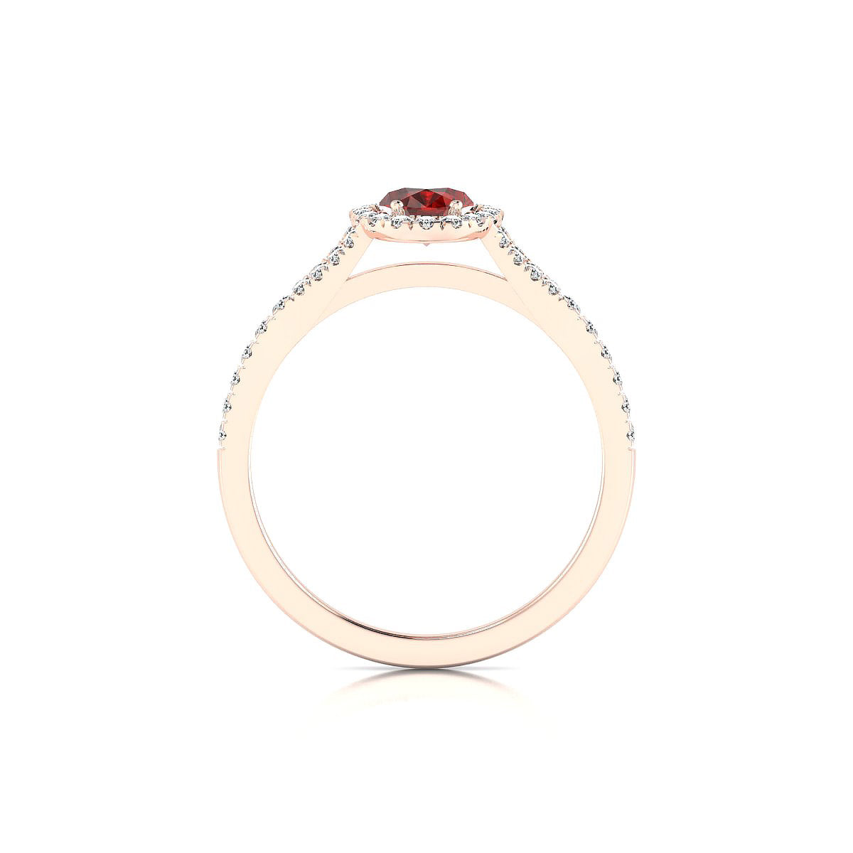 Dream | 18k Rose Gold 7 x 5 mm Oval Garnet Ring