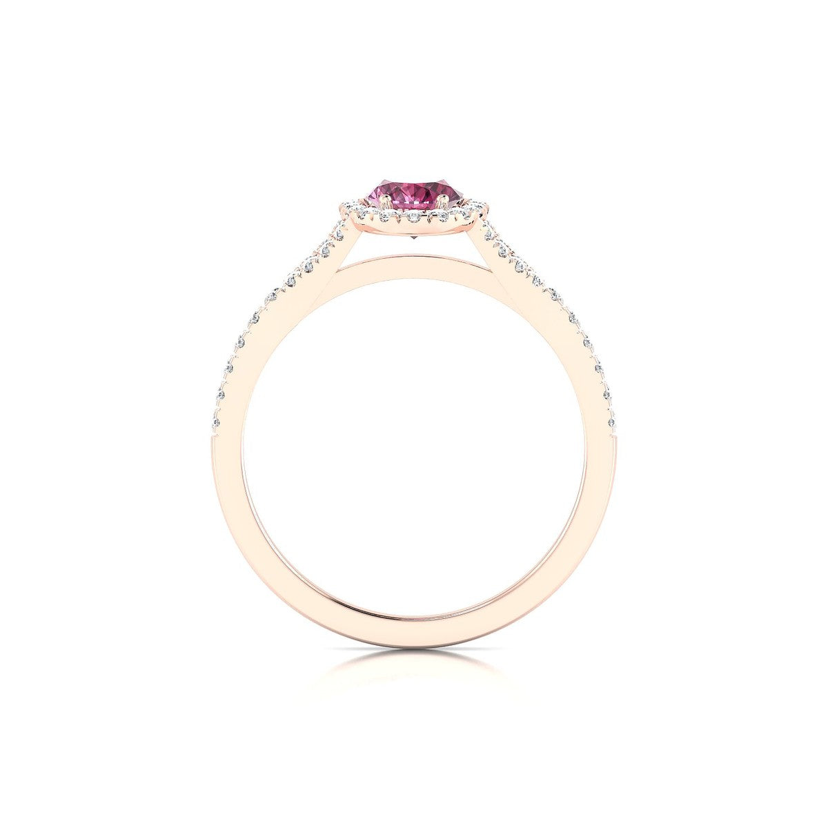 Dream | 18k Rose Gold 7 x 5 mm Oval Rhodolite Ring