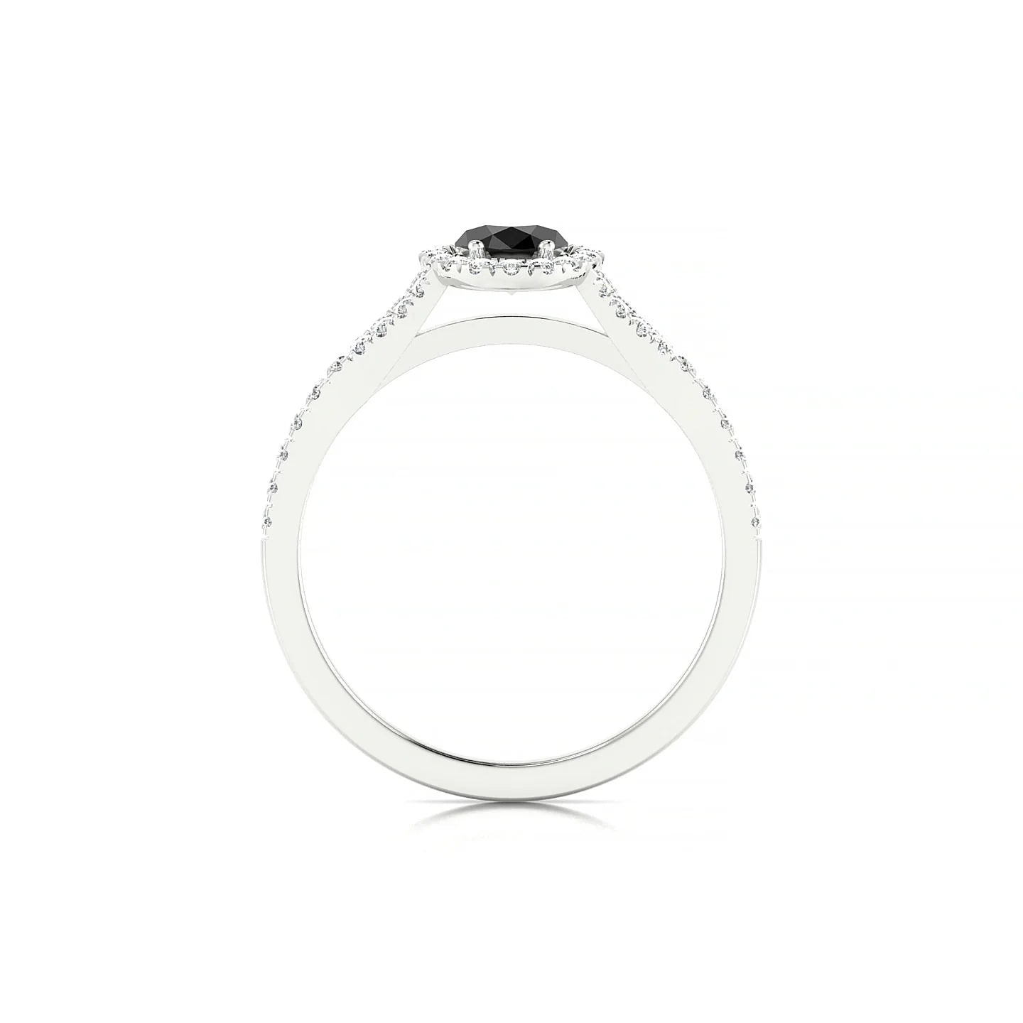 Dream | 18k White Gold 7 x 5 mm Oval Black Diamond Ring