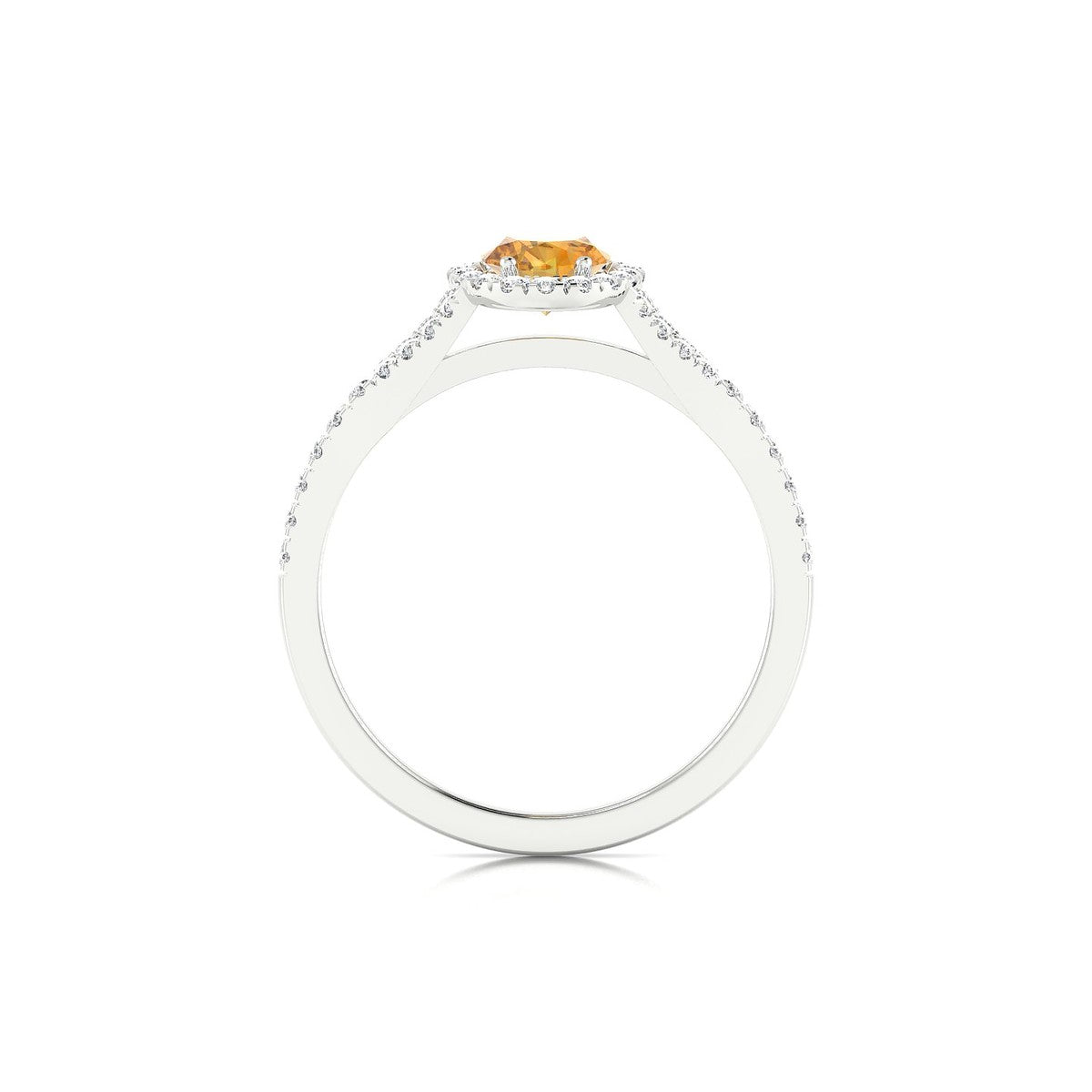 Dream | 18k White Gold 7 x 5 mm Oval Citrine Ring